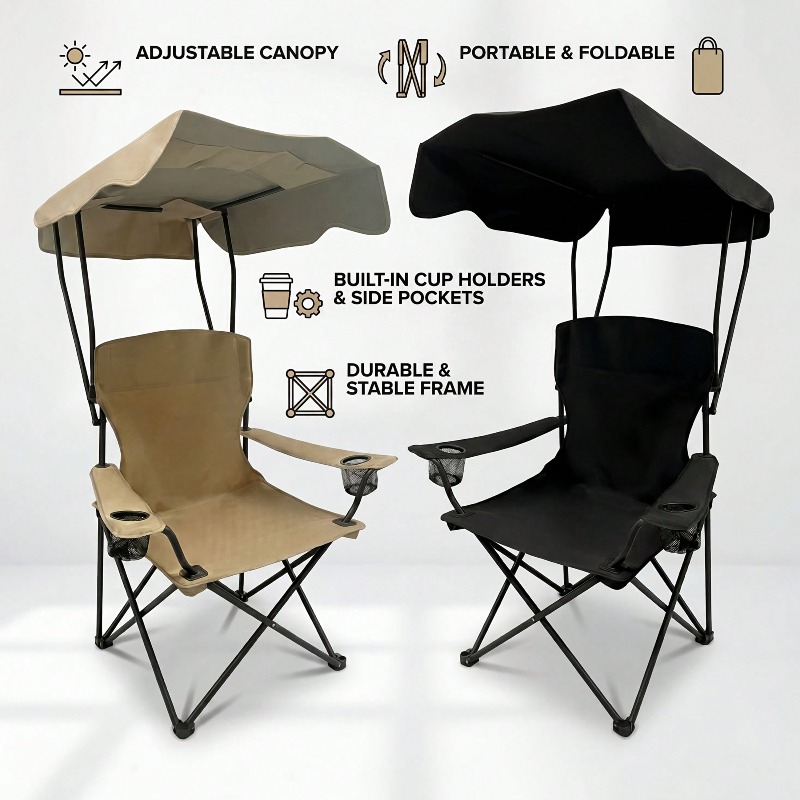 Outdoor Camping Chair With Awn - Fishing Equipment Net recension och pris