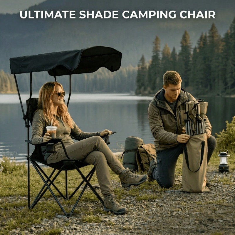 Outdoor Camping Chair With Awn - Fishing Equipment Net recension och pris